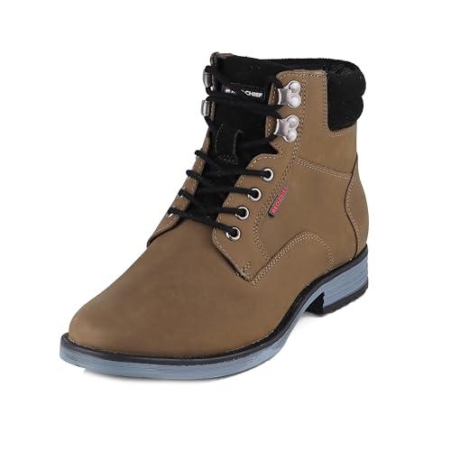 Image of Red Chief Men's Leather High-Ankle Boots with Contrast Blue Sole - Rugged | Bold | Urban | RC377