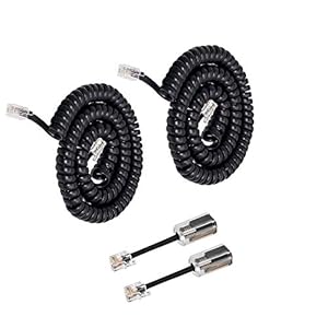 Telephone Handset Cord Detanglers,Uvital 2 Pack Landline Handset Cord Cable 10Ft Uncoiled(1.2 Ft Coiled) and 2 Pack Anti…