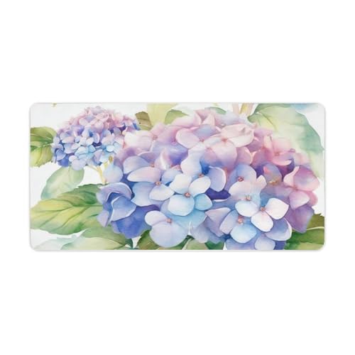 Desk Pad Protector 24x12 Inch Extended Hydrangea Watercolor miniatura 5