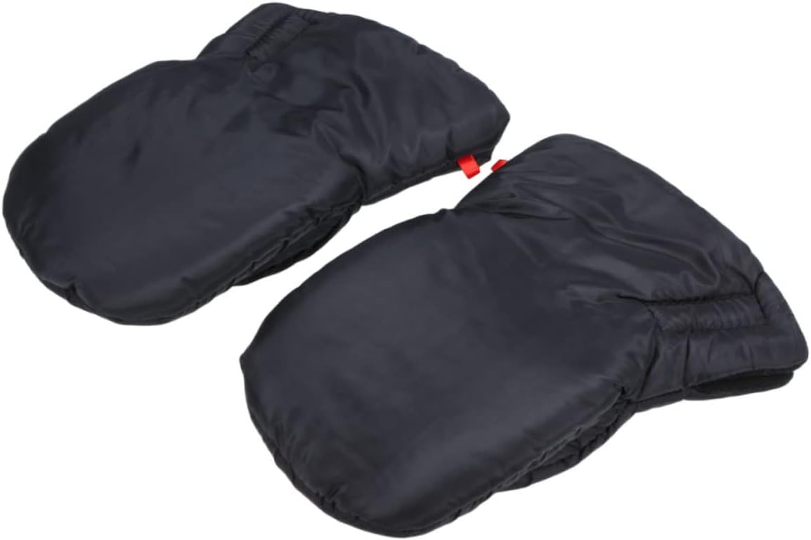 BESTonZON One Pair Windproof Outdoor Gloves Thick Anti-Freeze Stroller Hand Muff for Parents and Warm Great for Winter Use Black