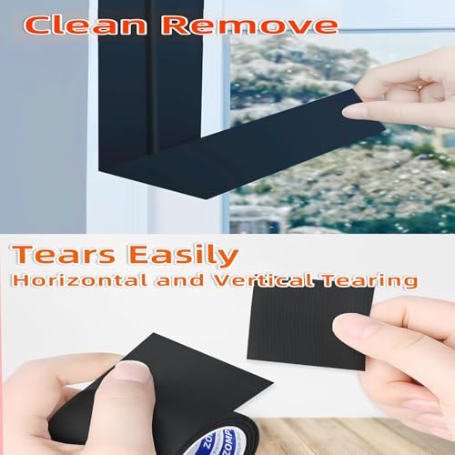 Image of ZOMPAGO Black Duct Tape 1.18in x 164FT Heavy Duty Waterproof Cloth Tape for Repair Outdoor Home Car RV Awning Tent Fabric Tear