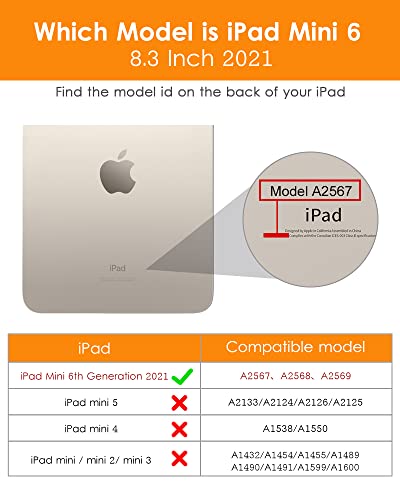 Dtto Case For Ipad Mini 6Th Gen 8.3 Inch 2021 With Pencil Holder, Multi - Angle Magnetic Standing Cover With Tpu Back Shell [Auto Wake/Sleep], Black #TOP1