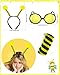 Domkier 2 Pack Bee Antenna Headband with Glasses Set for Adult Bee Costumes Party Accessories