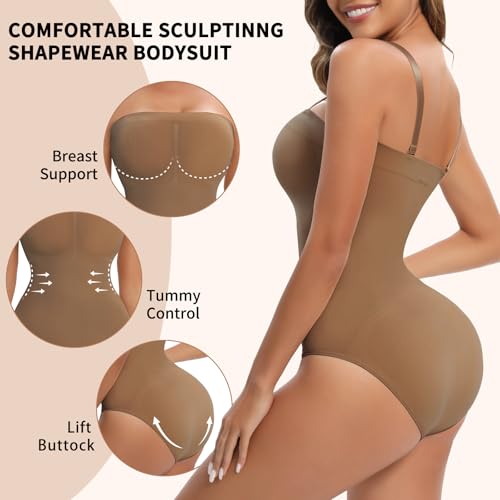 Image of Strapless Shapewear for Women Tummy Control Triangle Bodysuit Body Shaper
