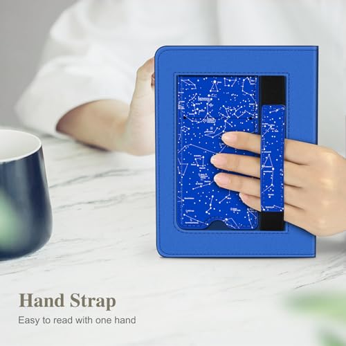 Image of Fintie Case for 7 inch /6.8 inch Kindle Paperwhite(12th /11th Generation-2024 /2021) and Kindle Colorsoft Signature Edition -Slim Foldable Stand Cover Auto Wake /Sleep for Paperwhite 2024, Constellation Blue