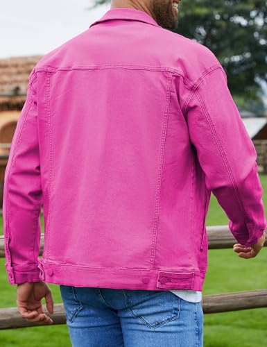 Image of Bindefon Denim Jackets for Men Trucker Jean Jacket Unlined Coats Spring Fall Outfits