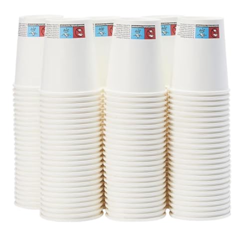 Gobelets en papier blanc jetables grande quantité 200 unités robustes - 2
