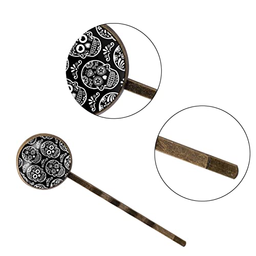 Épingles à cheveux sans couture tête de mort noir accessoire pince - 3