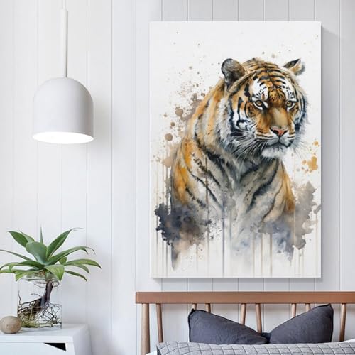 Affiche aquarelle de tigre 60x90 cm pour habiller un mur vide et triste avec élégance