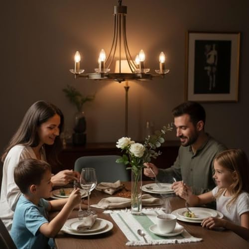 Image of HomeCloud Croshia Woven Table placemat - Heat Resistant, Washable Table Decoration for Dining, Office, Kitchen, Hotel, and Home (Rec White Green, Set of 1)