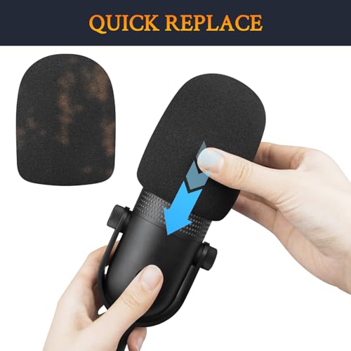 Image of SOULWIT 2Pcs Pop Filter for Razer Seiren V3 Chroma(2024 Gen3) - Black | Do Not Fit Seiren V3 Mini(2024 Gen3) Mircophones