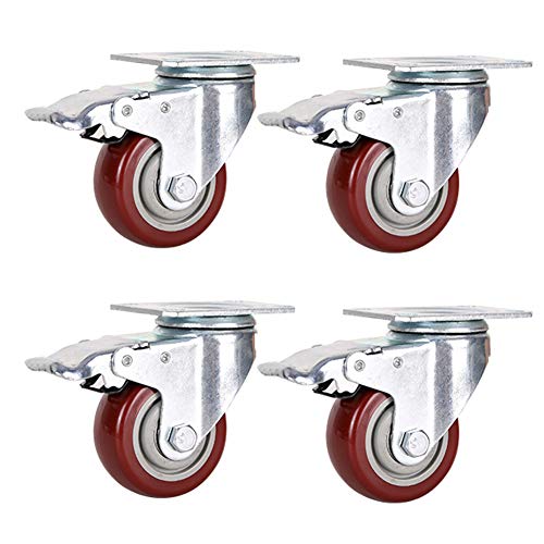 ���ϋv 3�C���` �L���X�^�[�z�C�[�� (75mm) �e��400kg ��]�v���[�g �i�C���� �Y�ƗA���L���X�^�[ �É��|���E���^�� �u���[�L�t�� �H��Ƌ��ԃe�[�u���p