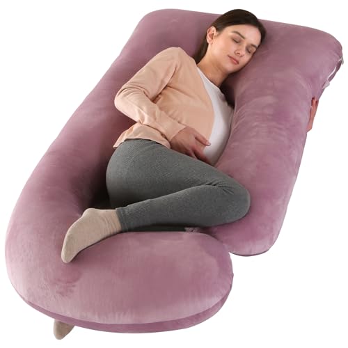 Image of Victostar Pregnancy Pillow,57 inches U Shaped Maternity Pillow with Removable Cover Full Body Pillow Support for Back, HIPS, Legs, Belly (Cameo)