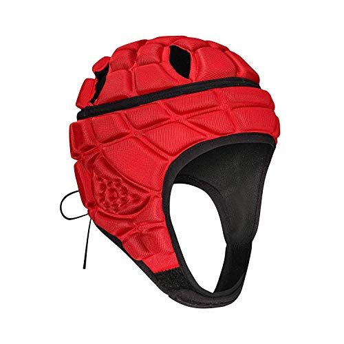 DGYAO Rugby Headguard, Niños Niños Protector Gorro, Casco de Engranaje Acolchado Para Protección De La Cabeza Rojo YM Cover