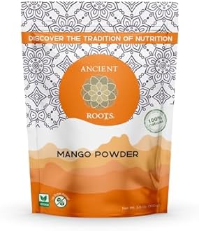 Ancient Roots Mango Fruit Powder - All-Natural Fruit Powder, Filled with Antioxidants, No Sugar Added, Indian Mango, Tropical Smoothie Mix - 3.5 ounces (25 Servings)