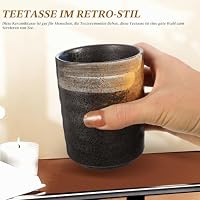 PRETYZOOM Japanische Teetasse Handbemalt Retro Stil 3.94X2.95 Zoll Keramik Tee Tasse Für Teezeremonie Zuhause Büro Teehaus Geschenk – Ansicht 5
