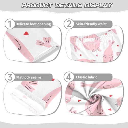 Cute Cartoon Seal Girls Leggings,Workout Leggings for Girls Toddler Athletic Leggings Size for 3-10T3