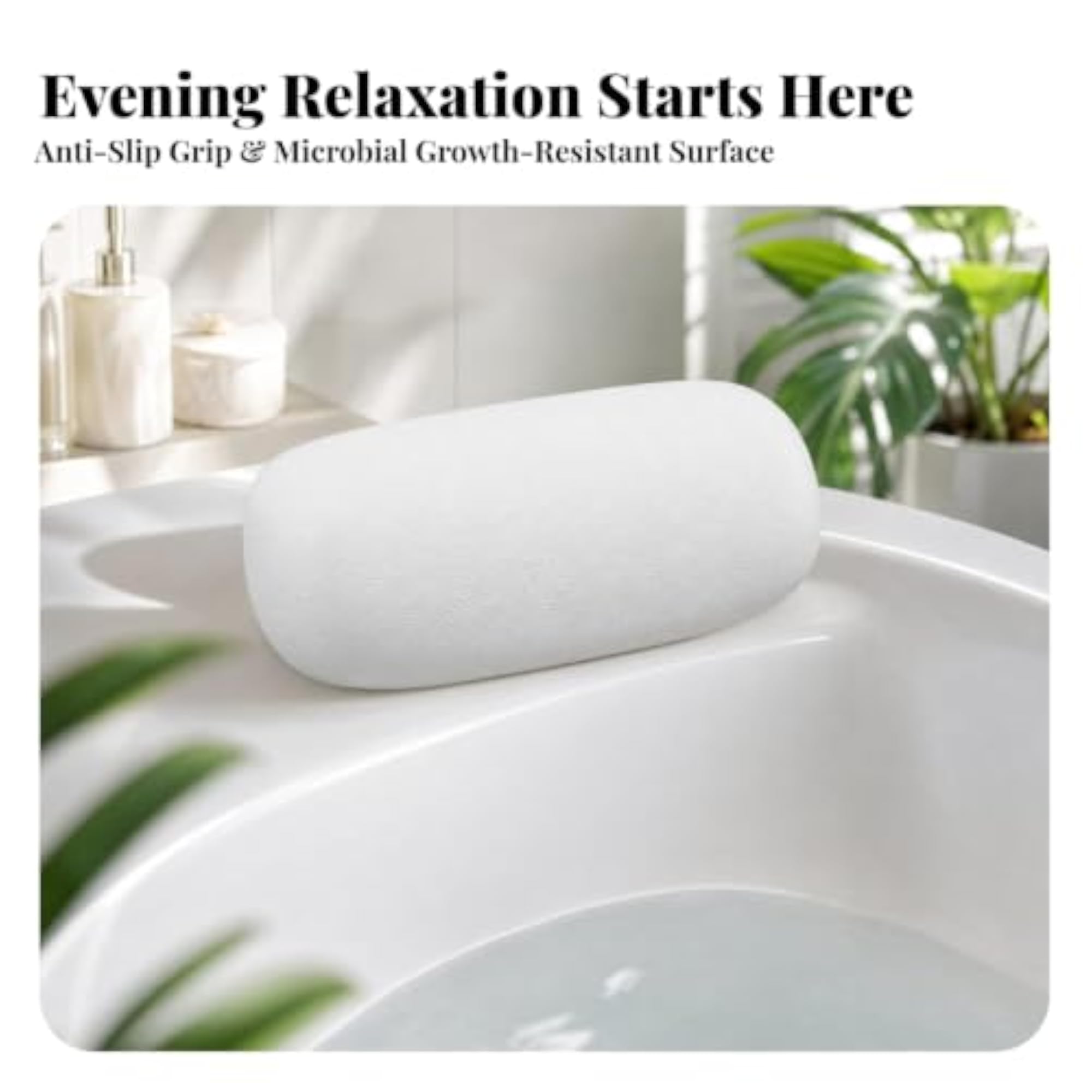 Water-Resistant Bath Pillow with Anti-Slip Design