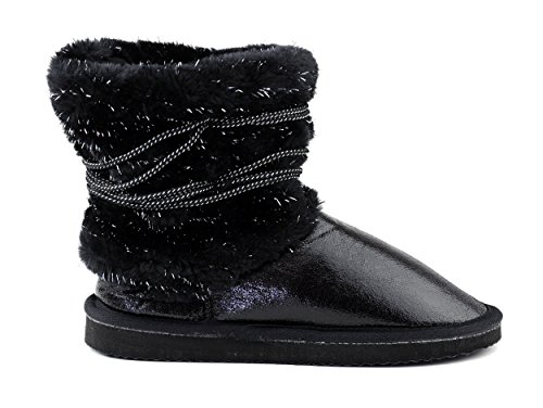 NYFASHION101 Stylish Girls Little Kid Dangling Pom Metallic Winter Boots3