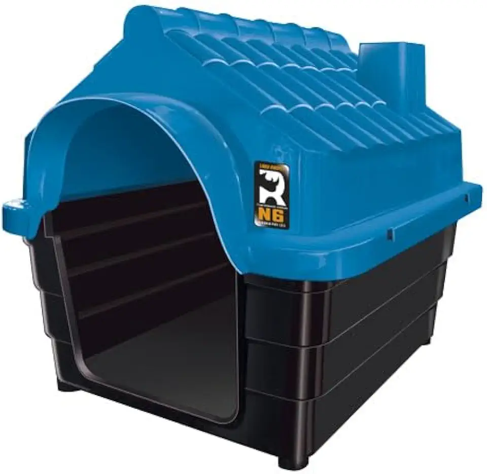 Casinha Grande Plástica Desmontável para Cachorros N6 Casa Azul