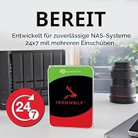 Seagate IronWolf 2 TB interne Festplatte NAS HDD, 3.5 Zoll, 5400 U/Min, CMR, 64 MB Cache, SATA 6 GB/s, silber, FFP, inkl. 3 Jahre Rescue Service, Modellnr.: ST2000VN003 – Ansicht 2
