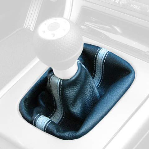 RedlineGoods Shift Boot - 5-SPD Compatible with Subaru Outback 2005-09. Tailor Made - not Universal. Genuine top-Grade Italian Black Suede (Alcantara) with Silver Thread