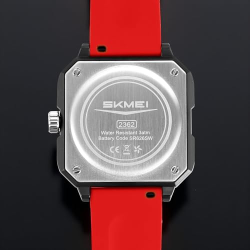 Image of SKMEI Silicone Men's Analog Quartz Sports Watch Waterproof & Trendy Wheels Rolling Design 2362