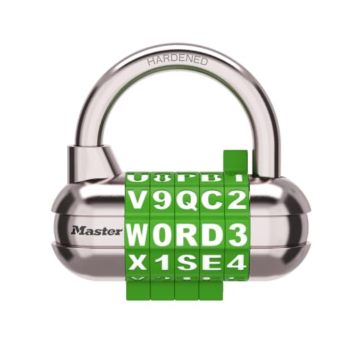 Master Lock Resettable Word Combination Padlock, Locker Lock, 1534GRNEC