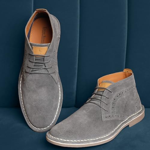 Image of LOUIS STITCH Chukka Boots for Men| Suede Leather Boots for Men| High Ankle Casual Boot | Casual Office & Trekking Shoes | Hiking Boots for Men | Stitch Down Desert Boots | [LSSDSUCKBGJB ]