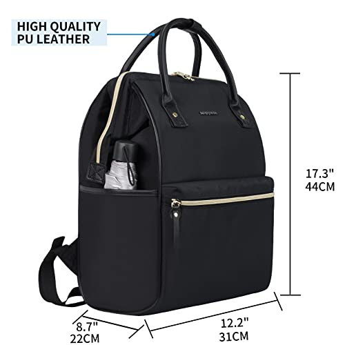 KROSER Laptop Backpack 17" Stylish Backpack Water Repellent College Casual Daypack with USB Port Travel Business Work Bag for Men/Women-Black by KROSER - Image 4