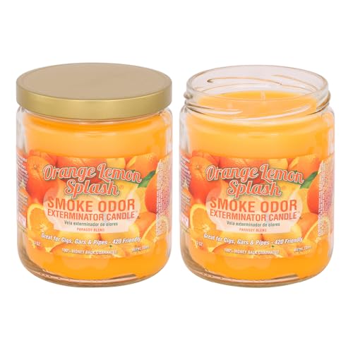 Smoke Odor Exterminator 13oz Jar Candle, Orange Lemon, Pack of 2