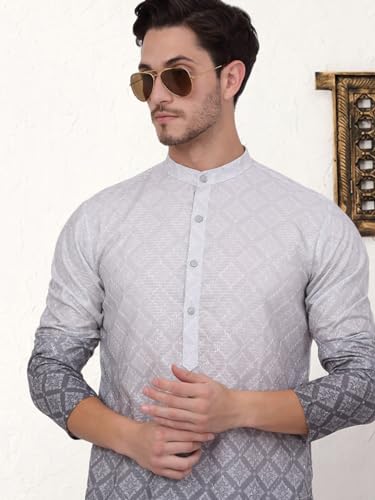 Image of Jompers Men's Ombre Pure Cotton Straight Kurta