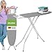 VELORA ® Bügelbrett [105x30 Bügelfäche] mit rutschfesten Füßen – robuster Bügeltisch – extra stabiles Bügelbrett [Made IN EU] höhenverstellbar (grau)