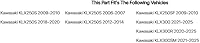 Vista 2 de Tusk Palanca de cambios plegable, punta negra/verde, compatible con Kawasaki KLX300 2021-2025/KLX300R 2020-2025