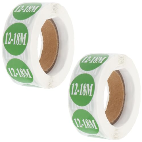 Uonlytech 2 Rollos Etiquetas Adhesivas de Papel Verde para Ropa de Ñiño, Pegatinas Autoadhesivas Tamaño Claro, Ideales para Tienda de Ropa y Fábrica, por Rollo