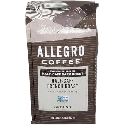 Allegro Coffee Half Caff, French Roast Ground Coffee, 12 oz Cover