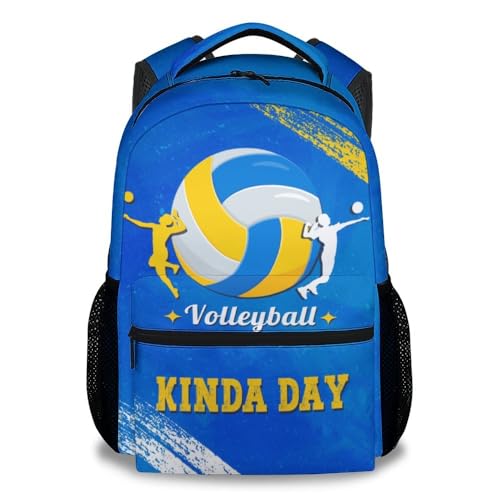 COZYAURA Girls Backpack - 17 Inch Volleyball Bookbag for Girls - Sports School Bags for Kids - Durable Blue Elementary Middle School Backpack