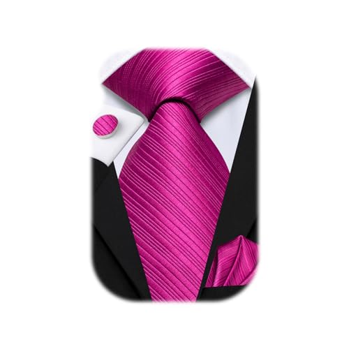 Image of Hi-Tie Men 63inches Tie Set Extra Long Necktie Paisley Tie Pocket Suqare Cufflinks Big and Tall Men Tie
