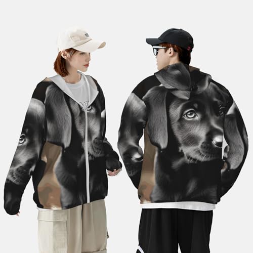 Chaqueta Ligera para Perro Labrador Negra con Capucha miniatura 5
