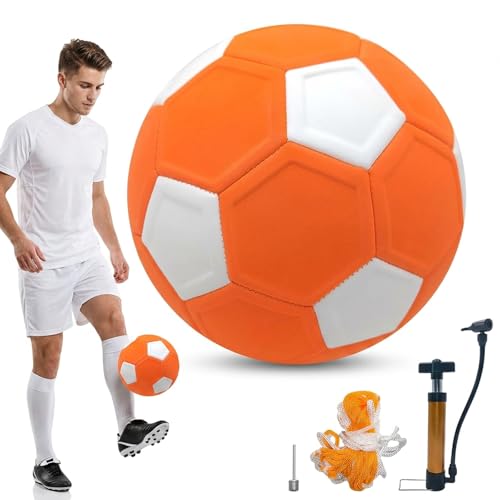 IAndhy Curve Ball Size 5 Football Swerve Ball 20cm Power Football with Pump Needle and Mesh Bag Professional Training Football for Indoor Outdoor Training