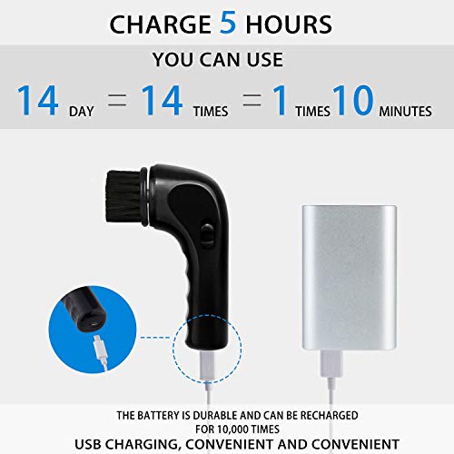 Sansent Electric Shoe Shine Kit, Electric Shoe Polisher Brush Shoe Shiner Dust Cleaner Portable Wireless Leather Care Kit for Shoes, Bags, Sofa - Thumbnail 5