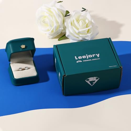 Moissanite Stud Earrings for Women Men, S925 Sterling Silver 18K White Gold Earrings Jewelry, 1-4ct D Color VVS1 Clarity Imitation Diamond Earring Gifts for Birthday Anniversary3