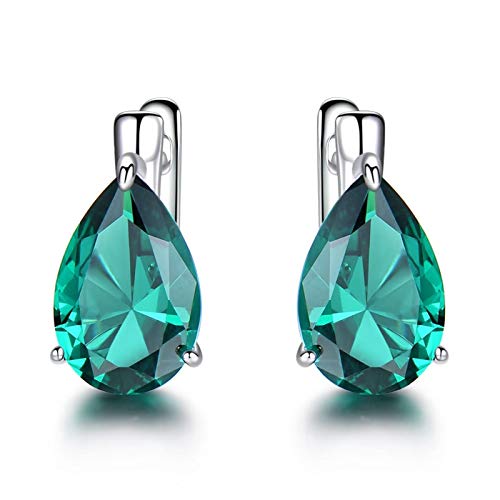 Boucles d'oreilles créoles en argent sterling avec zircone cubique en forme de larme de mariage