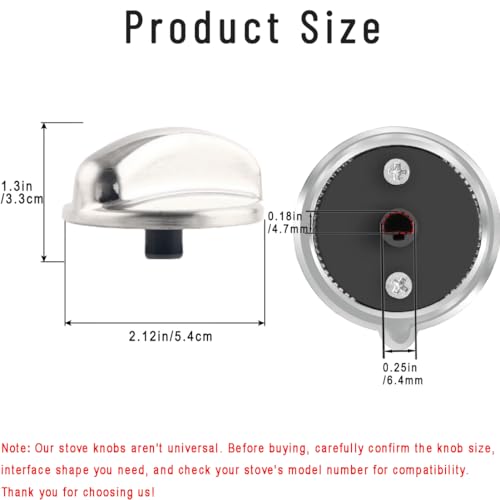 Updated WB03K10303 Stove Knobs Replacement for GE Profile Cooktop & Oven Range, Heavy-Duty Metal Burner Control Knobs, Fit WB03K10208, AP4980246,1810427, etc 5 Packs (Not Universal) view 5