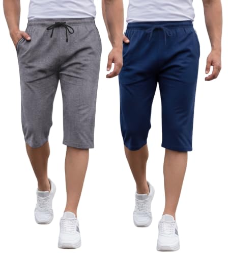 Image of FEEL TRACK Men's Regular Fit Three Fourth Capri (Pack of 2)