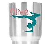 Gymnast Name Decal, Gymnastics Die Cut Sticker for Tumblers, Cups, Car Windows, Personalized Girls