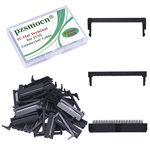 Pzsmocn 20 Sets IDC 2 * 15 Double Row Rectangular Socket Adapter FC Black Crimp Wire Head Three-piece Kit 2.0mm Pitch