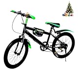 HUOMMGS Mountainbike 20 Zoll Kinderfahrrad 7 Gang Kinder Mountainbike mit Kettle Holder und Kotflügeln Upgraded Jungen-Fahrrad und Mädchen-Fahrrad für 1,3-1,5M Kinder (Grün)
