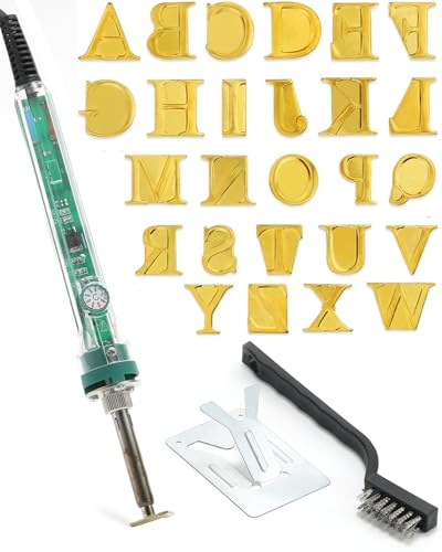 Alphabet-Buchstaben-Set, Brandeisen, personalisierbar für Holz, Leder, Branding-Set, kompatibel mit Walnussholz-Hohleisen, Holzbrennstempel mit 26 Eisen, 1,6 cm hoch (Clear1)