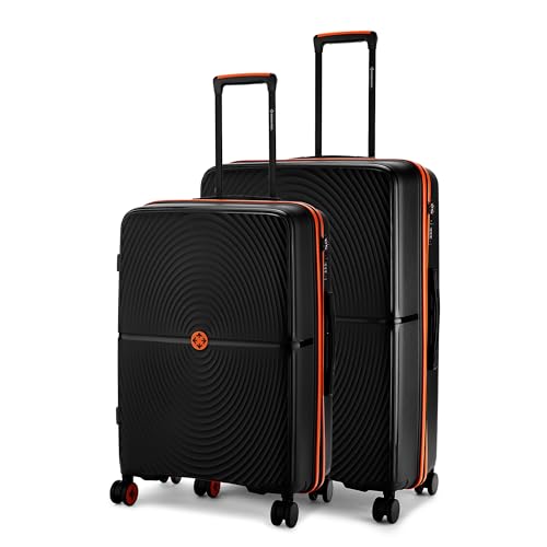 Image of Nasher Miles Bali Hard-Sided Polypropylene Luggage Set of 2 | 65cm & 75cm | 8 Wheels Medium & Large Trolley Bag for Travel | Suitcase (Black)